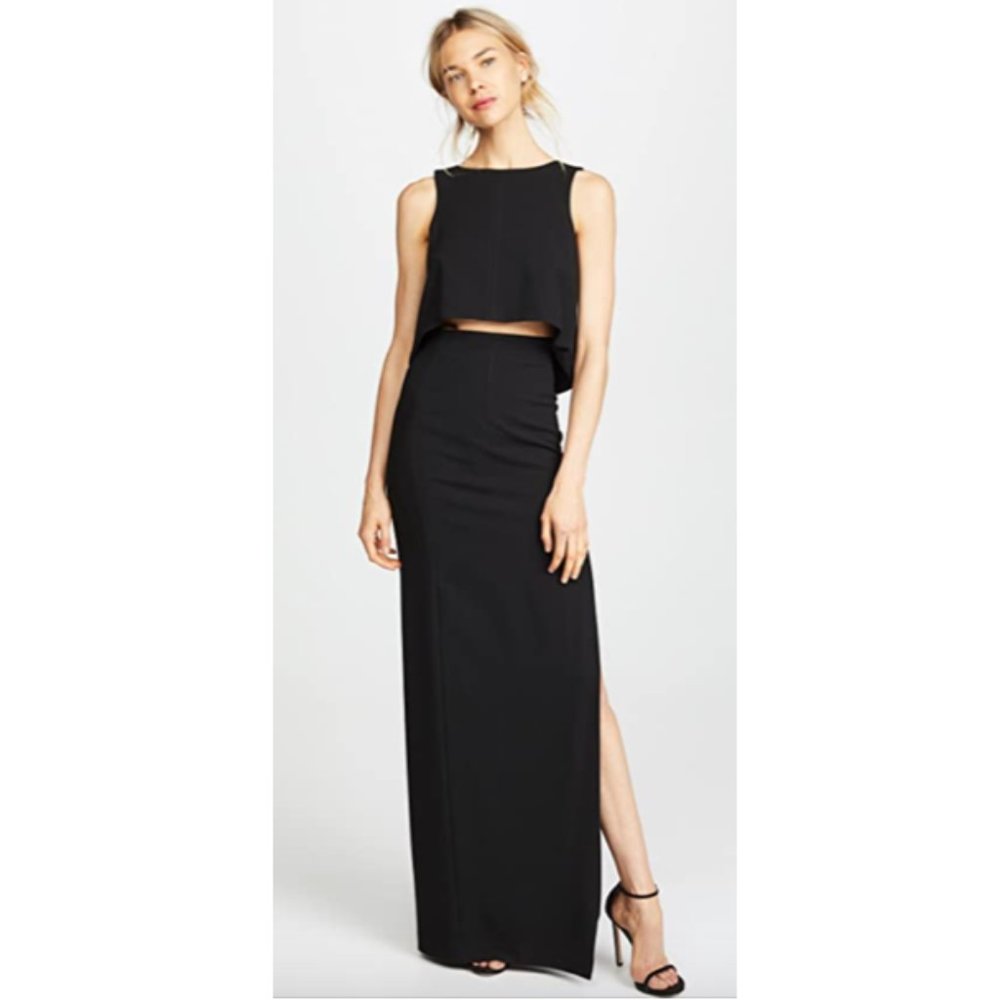 NEW Black Halo Kacie Two Piece Maxi Dress in Black